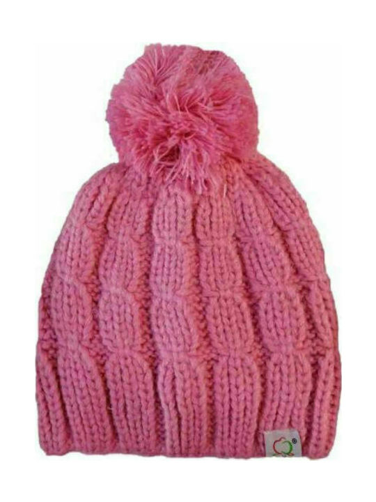 Children's knitted cap 18022 - Pink