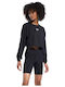 Winter Women's Cotton Blouse Long Sleeve Black