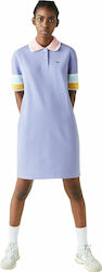 Lacoste Mini All Day Φόρεμα Βαμβακερό Μωβ