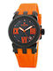 Women's Watch with Orange Rubber Strap