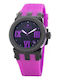 Women's Watch with Purple Rubber Strap