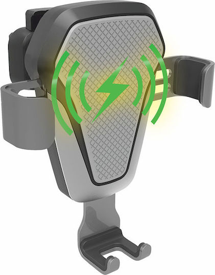 Compass LUKE-V Поставка за Мобилен Телефон за Кола с регулируеми куки и Безжично Зареждане Черна