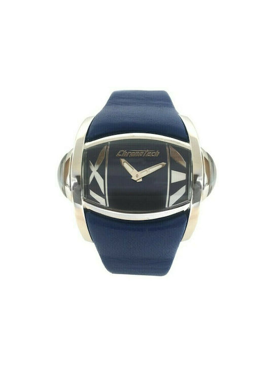 Chronotech Watch with Navy Blue Leather Strap