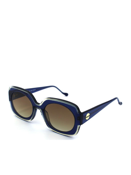 Borbonese Corniche Women's Sunglasses with Blue Plastic Frame and Brown Gradient Lens CORNICHE 02