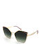 Borbonese Ville Women's Sunglasses with Gold Metal Frame and Green Gradient Lens VILLE 07