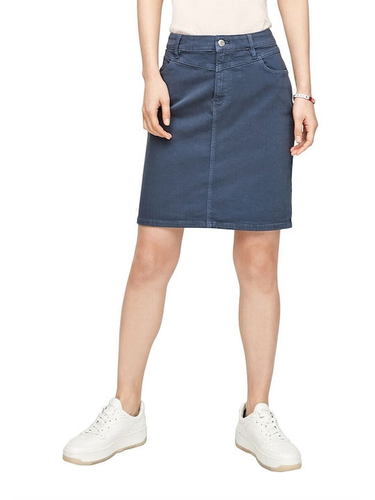 s.Oliver Denim High-waisted Mini Skirt in Blue Color 2061127-57Z8