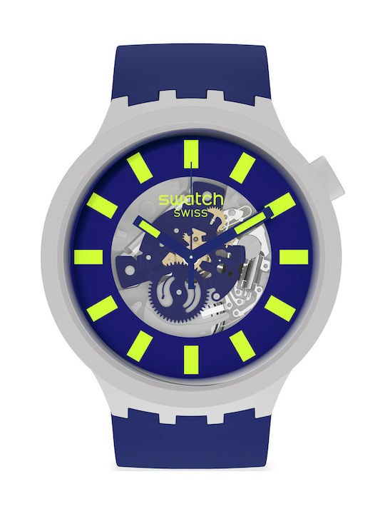 Swatch Limy Blue Watch Battery with Blue Rubber Strap