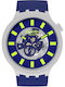 Swatch Limy Blue Men's Watch 47mm Battery with Blue Rubber Strap