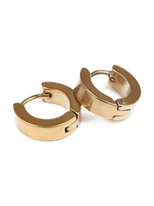 Steel hypoallergenic rings pair of gold soldered rings