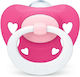 Nuk Orthodontic Pacifier Silicone Signature Hearts Fuchsia with Case for 6-18 months 1pcs