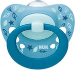 Nuk Orthodontic Pacifier Silicone Signature Leaflets Ciell with Case for 18-36 months 1pcs