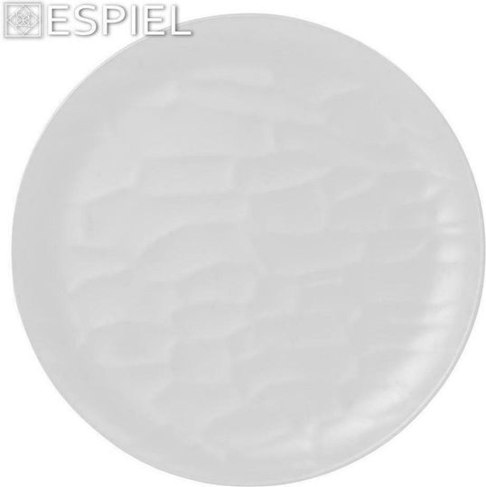 Espiel Wavy Πιάτο Ρηχό από Μελαμίνη Matte White με Διάμετρο 25cm