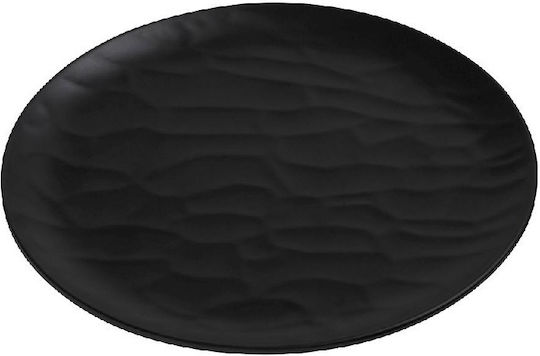 Espiel Wavy Πιάτο Ρηχό από Μελαμίνη Matte Black με Διάμετρο 25cm