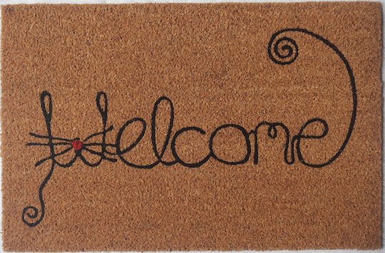 Etoile Fußmatte Rutschfest aus Gummi Welcome Beige 40x60cm