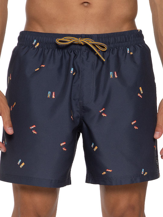 Protest Sonic Herren Badebekleidung Shorts Marineblau mit Mustern