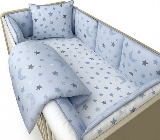 Beboulino Set Pentru Patut Moon Albastru 5buc piese