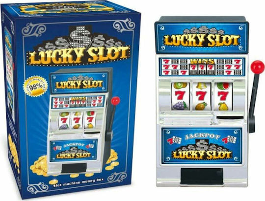 Slot Machine Money Box Plastic Blue