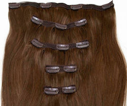 Seamless1 Extension with Clip with Natural Hair Remy in Chestnut Color 55cm Mocha