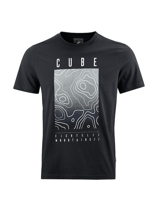 CUBE Fichtelmountains Ανδρική Κοντομάνικη Μπλούζα Ποδηλασίας Μαύρη