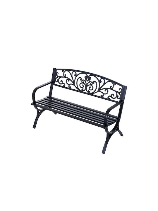 Bancă Exterior Metalic Negru 127x60x85cm