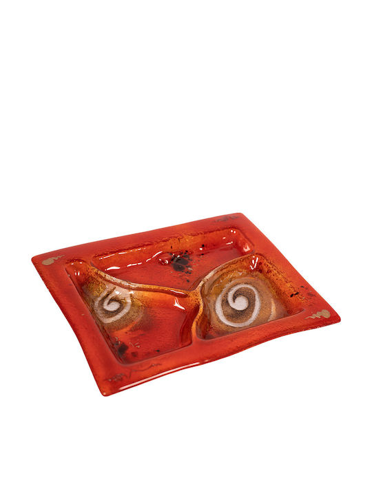 Kallisti Glass Γυάλινη Ορντεβιέρα Κόκκινη Ø23cm