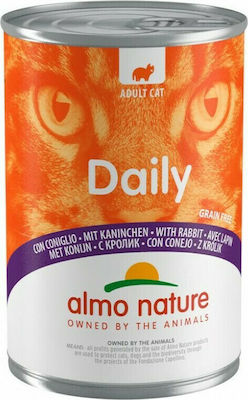 Almo Nature Daily Nasses Katzenfutter für Katze in Dose mit Kaninchen 400gr 2507