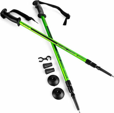 Spokey Pair of Telescopic Aluminum Trekking Poles with 3 Sections Ekvilibro Green