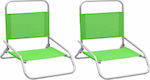 vidaXL Small Chair Beach Green Set of 2pcs