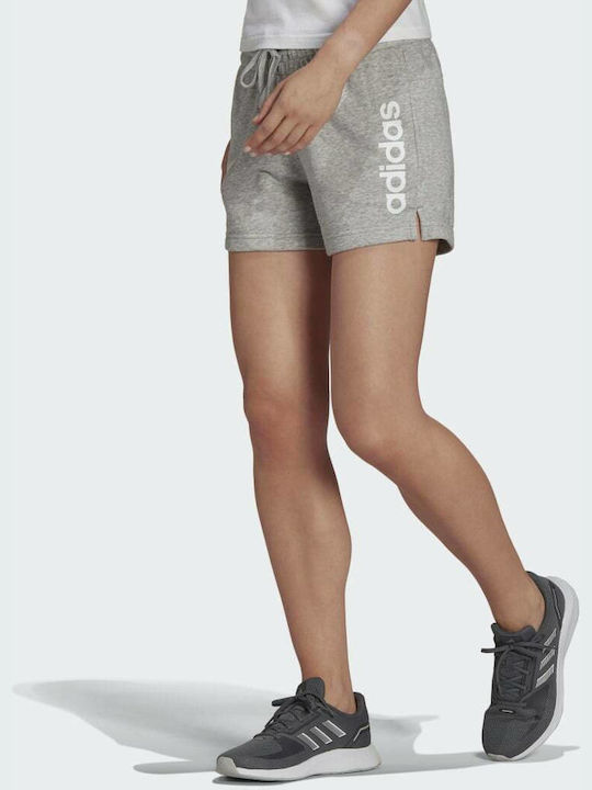Adidas Essential Slim Logo Αθλητικό Γυναικείο Σορτς Γκρι