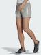 Adidas Essential Slim Logo Women's Sporty Shorts Gray