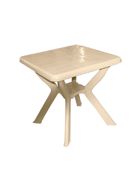 Tisch für kleine Außenbereiche Stabil Beige 70x70x72cm