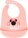 Disney Minnie Mouse Waterproof Bib Silicone with Button & Pocket Pink