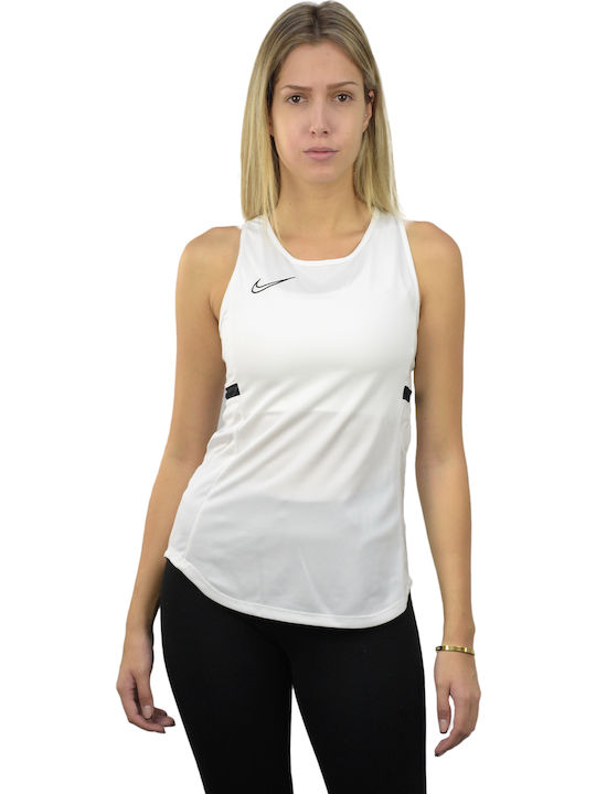 Nike Dri-Fit Academy 21 Αμάνικη Γυναικεία Αθλητική Μπλούζα Λευκή