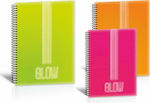 Uni Pap Glow Neon Notebook Spiral 40 Sheets A6 Ruled Multicolour