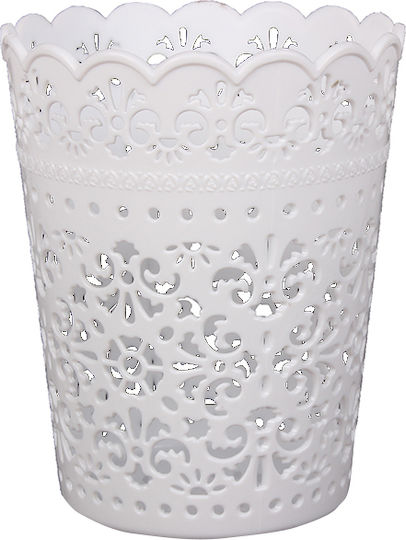 Keskor Planter Plastic White 10x10x12.5cm. Lace
