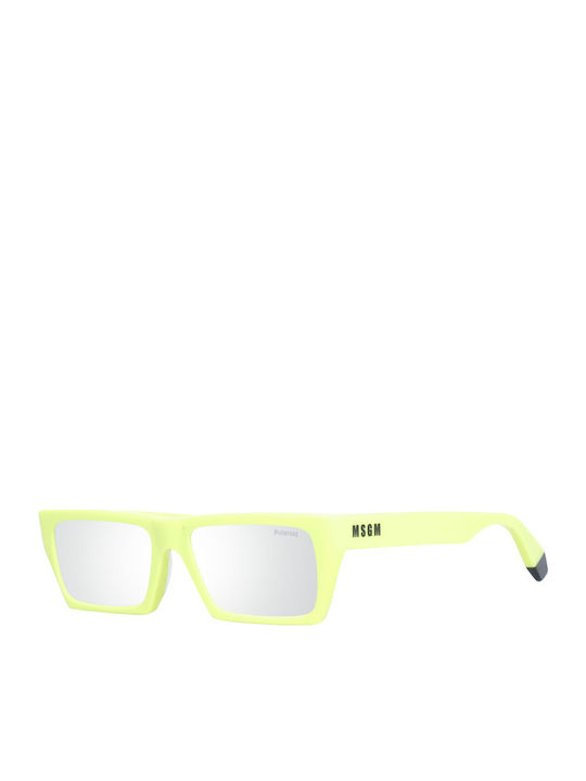 Polaroid Men's Sunglasses with Yellow Plastic Frame and Silver Polarized Mirror Lens PLD MSGM 1/G YDVEX