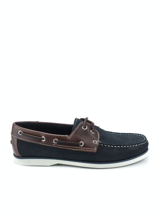 W1883 Men's Leather Boat Shoes Blue