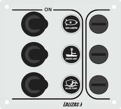 Lalizas SP3 Economy Boat Switch (Диоден превключвател) с панели Πίνακας Ελέγχου Inox με 3 Στεγανούς Διακόπτες 12/24V