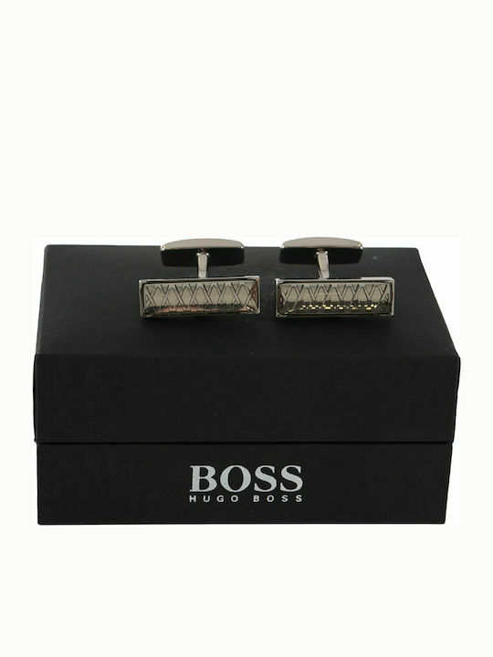 Hugo Boss Cufflink In Silver Colour