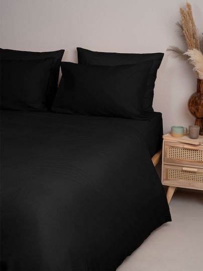 Sunshine Menta 152 Σετ Σεντόνια Υπέρδιπλα 220x250εκ. 208 Black (4τμχ)