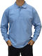Estrella Polo Long Sleeve Blouse Light Blue