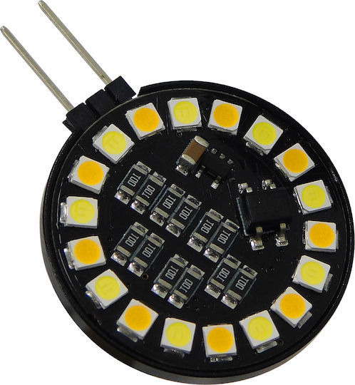 GloboStar Λάμπα LED 5W για Ντουί G4 Θερμό Λευκό 600lm Dimmable