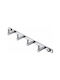 Tema 74304 Wall-Mounted Bathroom Hook with 4 Positions Chrome