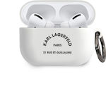 Karl Lagerfeld 21 Rue ST-Guillaume Silicone Case with Keychain White for Apple AirPods Pro