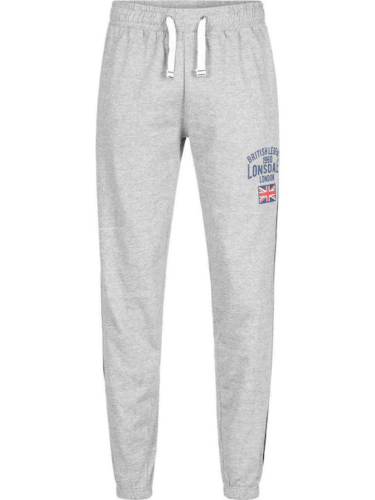 Lonsdale Devrock Men's Sweatpants with Rubber Gray