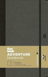 The Writing Fields Flexbook Adventure Notizbuch A6 Geregelt mit Gummiband Gray 21.00078