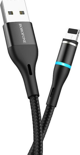 Borofone Braided / Magnetic USB to Lightning Cable Μαύρο 1m (BU16)