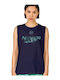 Women's Summer Sleeveless Blouse Navy Blue
