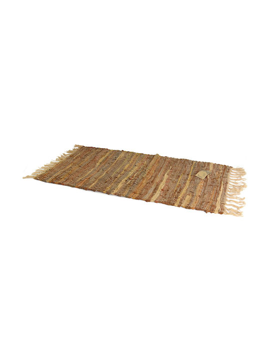 Viosarp Χαλί Δερμάτινο με Κρόσια 50x80cm Μπεζ Viosarp Χαλί Δερμάτινο με Κρόσια 50x80cm Μπεζ