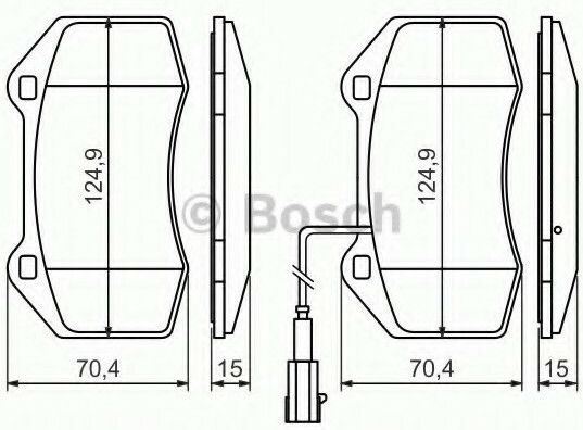 Bosch Σετ Τακάκια Εμπρός 2τμχ για Alfa Romeo Mito Fiat 500 / Grande Punto / Punto Evo